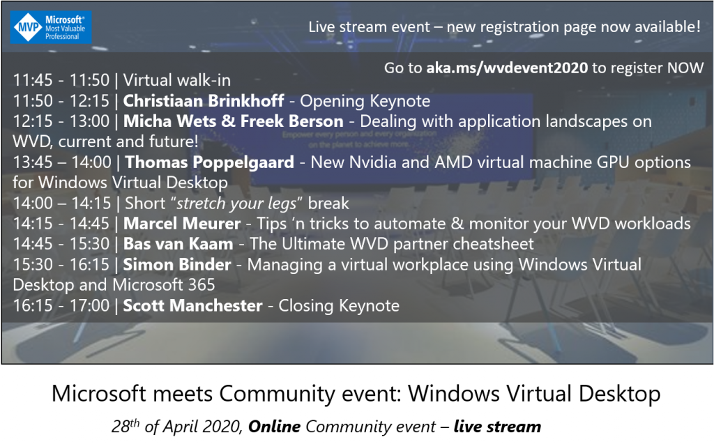 (ONLINE EVENT) Microsoft meets Community event: Windows Virtual Desktop