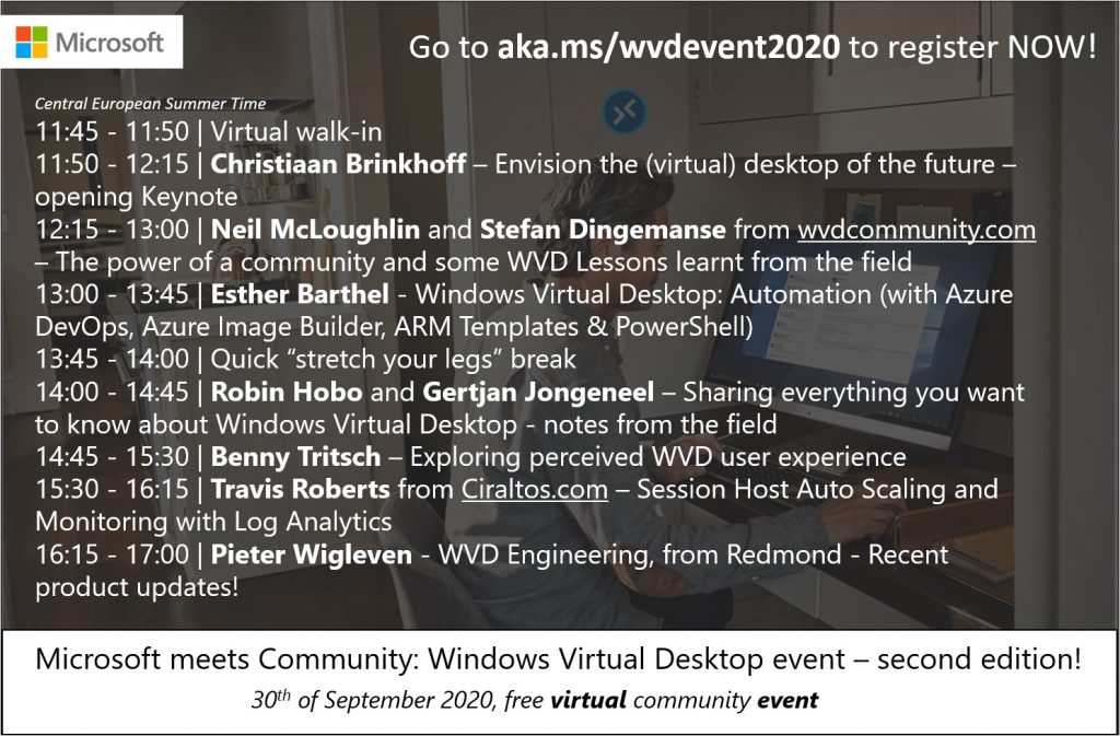 ANNOUNCEMENT. Virtual event Microsoft meets Community: Azure Virtual Desktop is back! Register here for the recordings