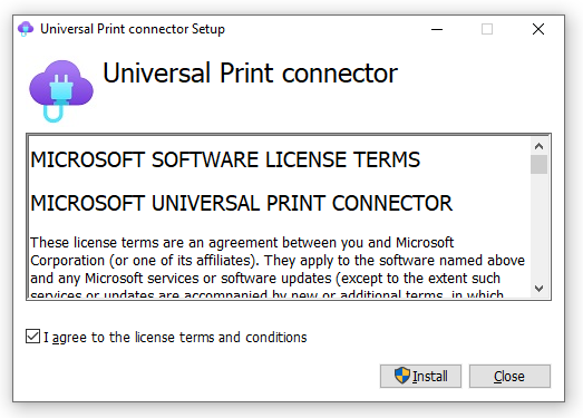 cloud printer connector for windows